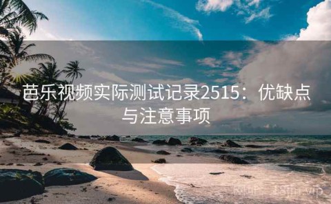 芭乐视频实际测试记录2515：优缺点与注意事项